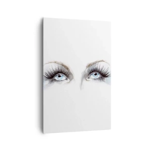 Impression sur toile - Image sur toile - Aquarelle aux yeux bleus et aux accents délicats - 80x120cm - Yeux d'ange? - Décoration murale moderne pour le salon et la chambre ARTTOR