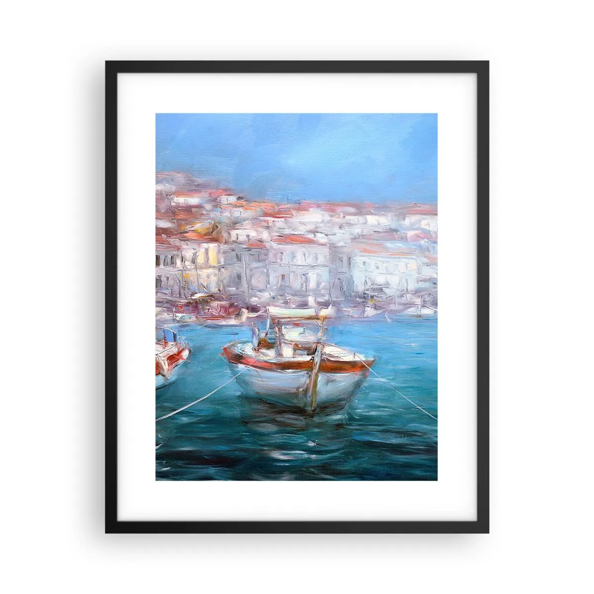Affiche dans un cadre noir - Poster - Baie italienne - 40x50 cm