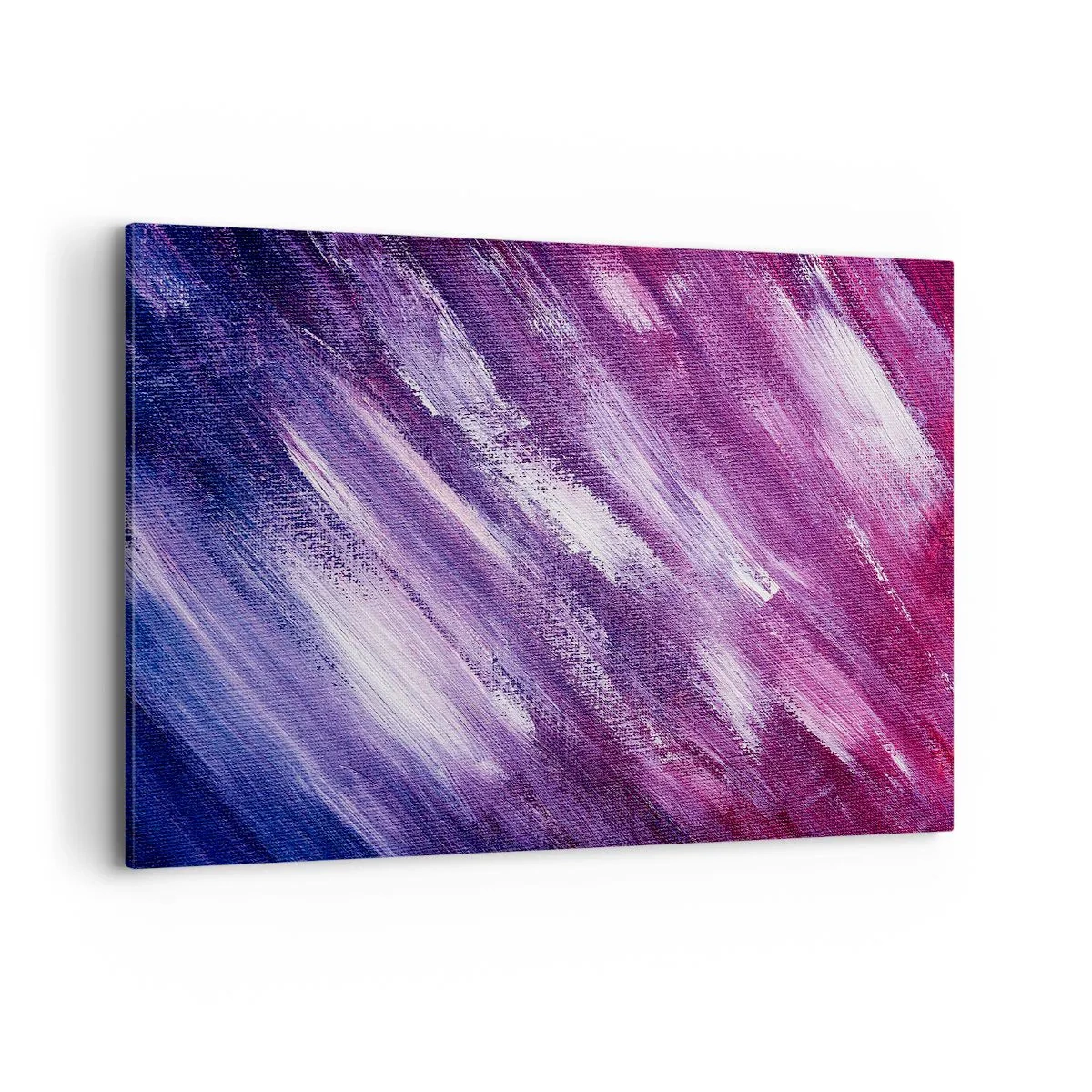 Impression sur toile - Image sur toile - Coups de pinceau abstraits dans des tons de violet et de rose - 120x80cm - Quand le vent ensoleillé souffle - Décoration murale moderne pour le salon et la chambre ARTTOR