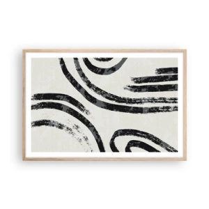 Affiche dans un chêne clair - Poster - À moitié arrêté - 91x61 cm