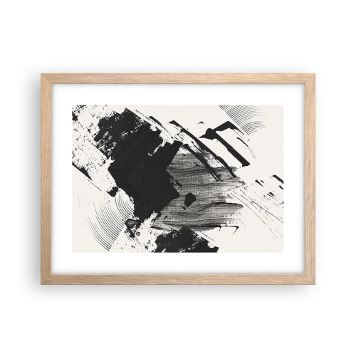 Affiche dans un chêne clair - Poster - Abstraction – expression du noir - 40x30 cm