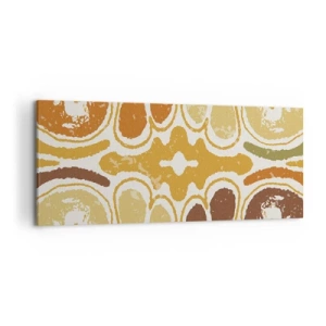 Impression sur toile - Image sur toile - Motifs abstraits chaleureux dans les tons jaunes et bruns - 120x50cm - Abstraction sentimentale - Décoration murale moderne pour le salon et la chambre ARTTOR
