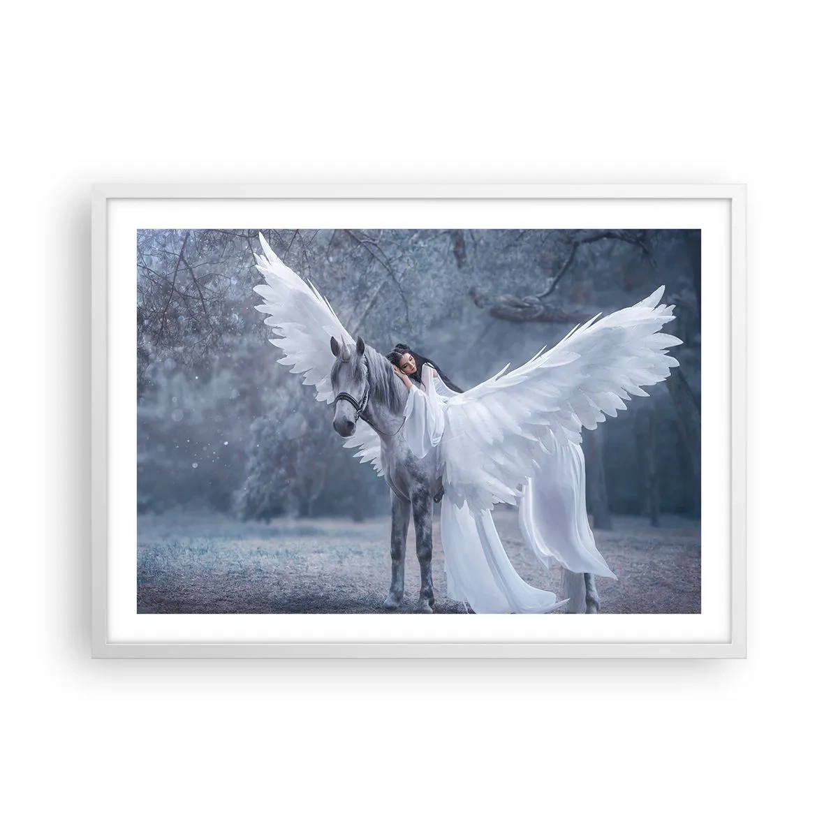 Affiche dans un cadre blanc - Poster - Un moment inspiré - 70x50 cm
