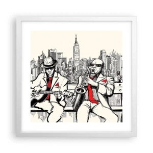 Affiche dans un cadre blanc - Poster - improvisation new-yorkaise - 40x40 cm