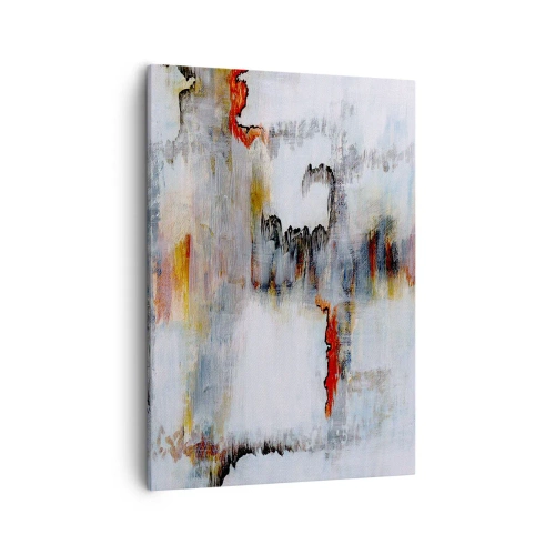 Impression sur toile - Image sur toile - Motif abstrait aux couleurs vives sur fond clair - 50x70cm - Un bâton sur l'eau - Décoration murale moderne pour le salon et la chambre ARTTOR