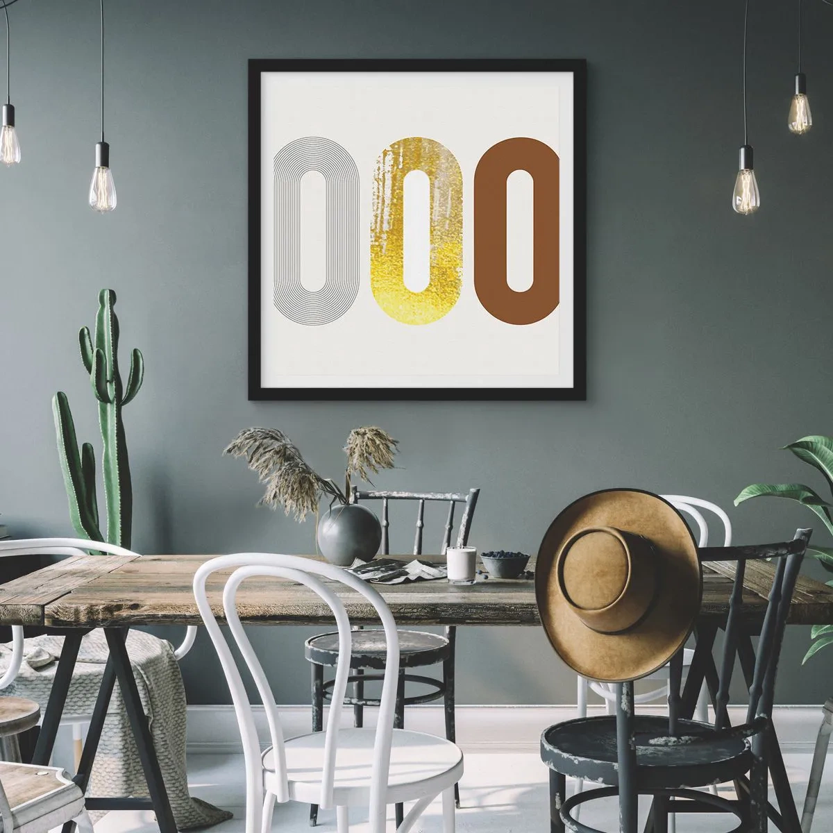 Affiche dans un cadre noir - Poster - Ooo! - 60x60 cm