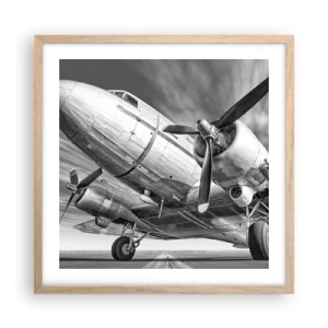 Affiche dans un chêne clair - Poster - Toujours prêt à voler - 50x50 cm