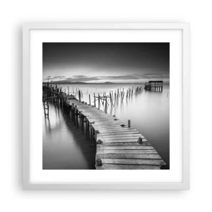 Affiche dans un cadre blanc - Poster - La paix d'un rivage oublié - 40x40 cm