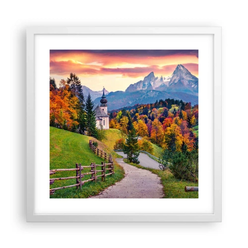 Affiche dans un cadre blanc - Poster - Paysage comme peind - 40x40 cm