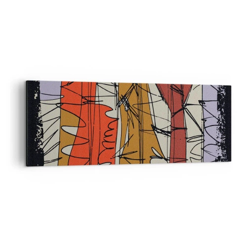 Impression sur toile - Image sur toile - Composition abstraite aux couleurs intenses - 140x50cm - Composition spontanée - Décoration murale moderne pour le salon et la chambre ARTTOR