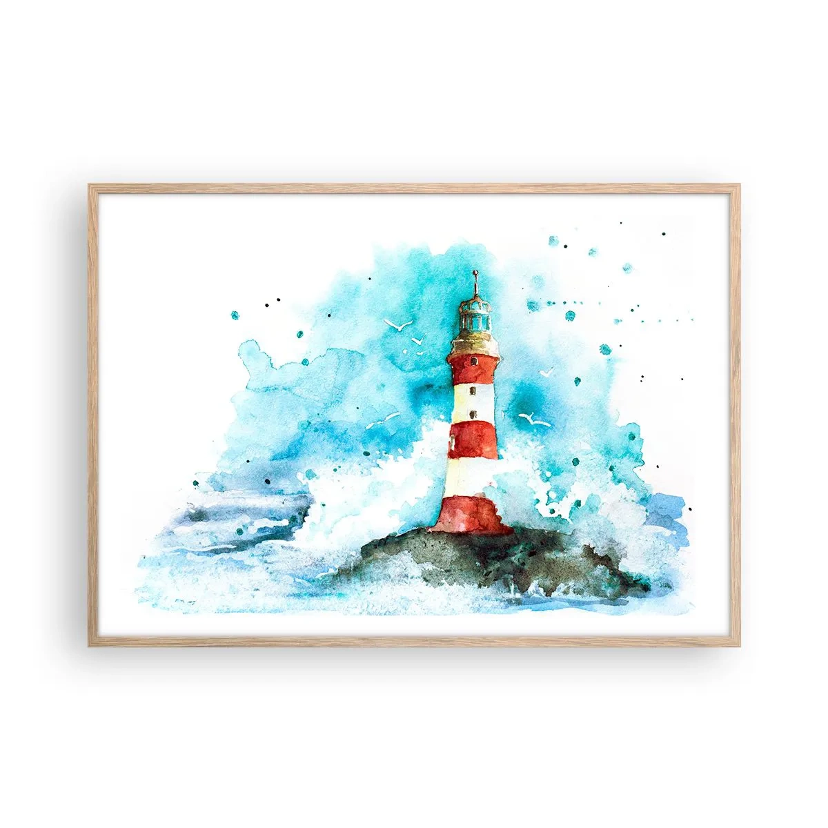 Affiche dans un chêne clair - Poster - Unité des éléments - 100x70 cm