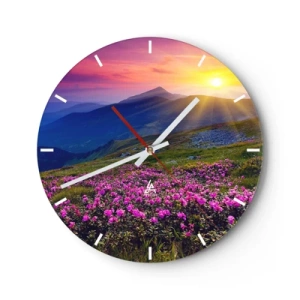 Horloge murale - Pendule murale - … Et autour, ça sent le pin des montagnes et l'odeur de la prairie - 40x40 cm