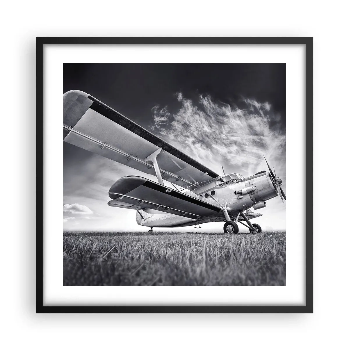 Affiche dans un cadre noir - Poster - Le pèlerin ailé - 50x50 cm