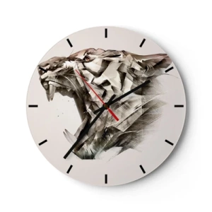 Horloge murale - Pendule murale - Un portrait artistique d'un animal sous une forme dynamique - 30x30cm - Vous savez déjà qui est en charge - Décoration murale moderne pour le salon, la cuisine et la chambre ARTTOR