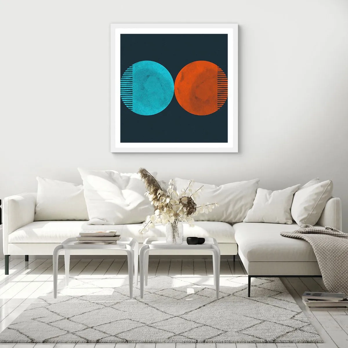 Affiche dans un cadre blanc - Poster - Seulement la géométrie ? - 40x40 cm