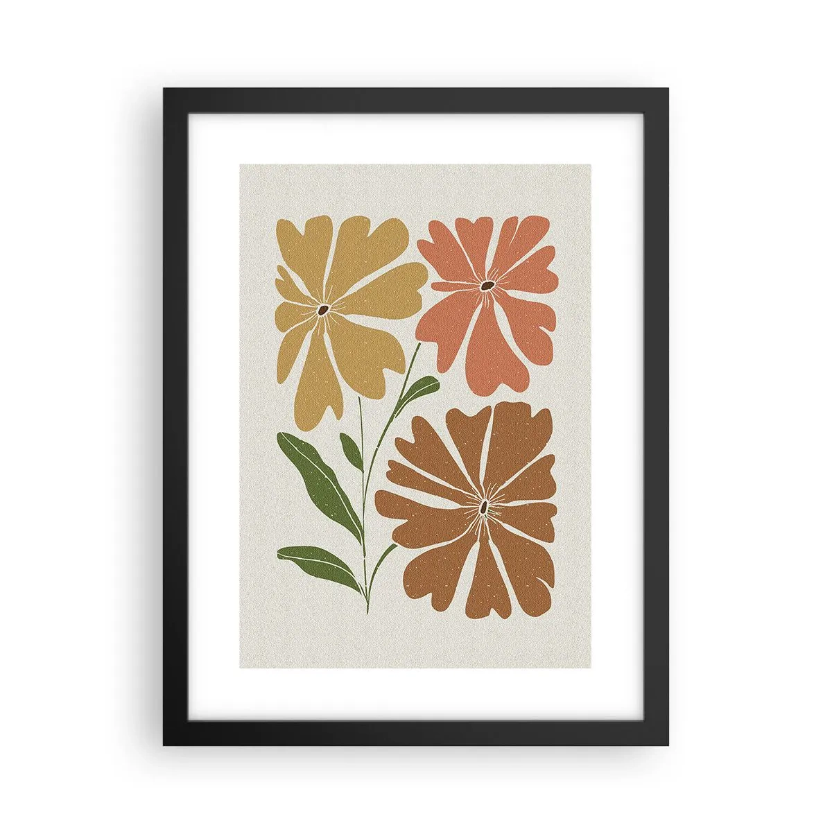 Affiche dans un cadre noir - Poster - Nature et géométrie - 30x40 cm