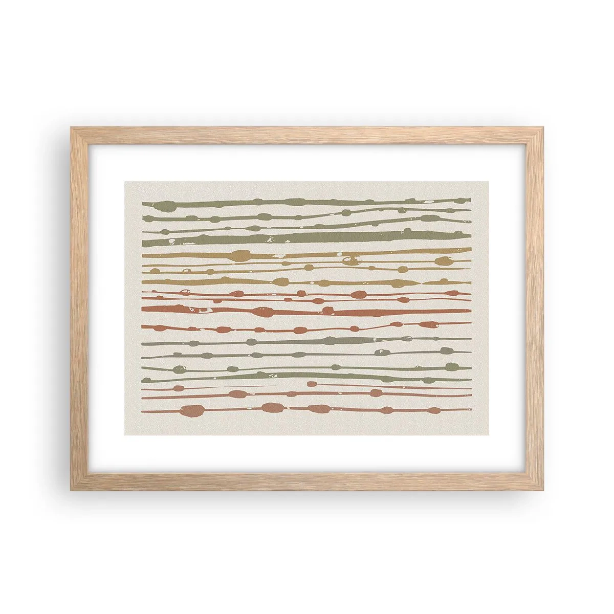 Affiche dans un chêne clair - Poster - Notation musicale des couleurs - 40x30 cm