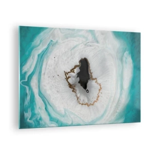 Impression sur verre - Image sur verre - Une forme abstraite ressemblant à une coupe transversale d'un minéral - 70x50cm - Pénétrer à l'intérieur - Décoration murale moderne pour le salon et la chambre ARTTOR