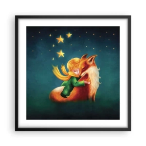 Affiche dans un cadre noir - Poster - Petit Prince - 50x50 cm