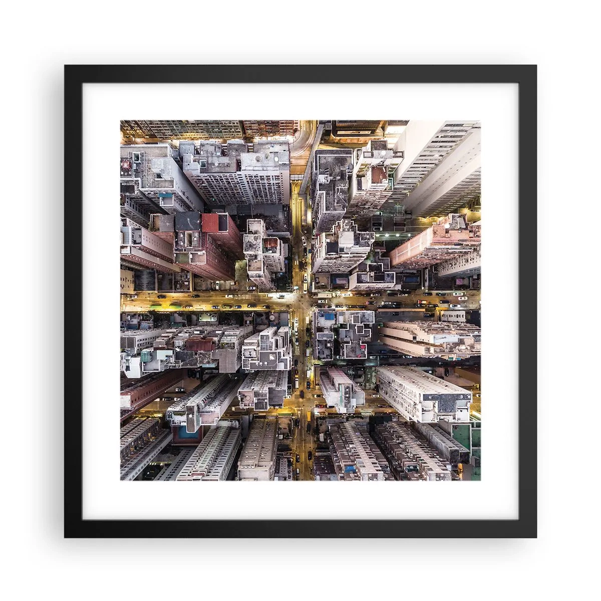 Affiche dans un cadre noir - Poster - Salutations de Hong-Kong - 40x40 cm