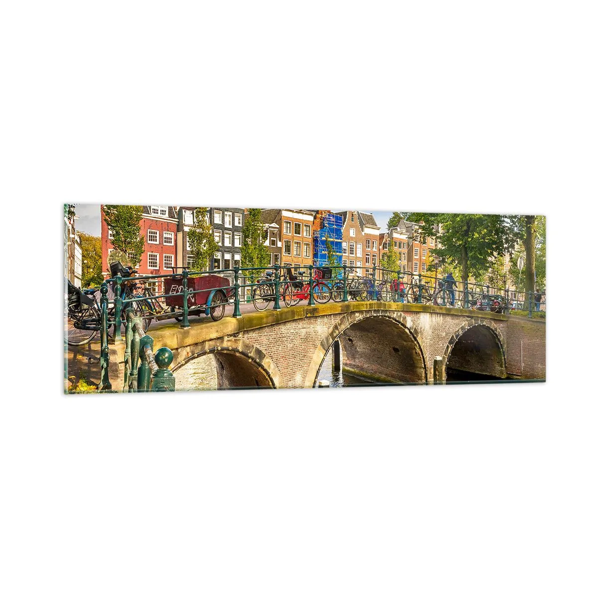 Impression sur verre - Image sur verre - Le printemps sur le canal - 90x30 cm
