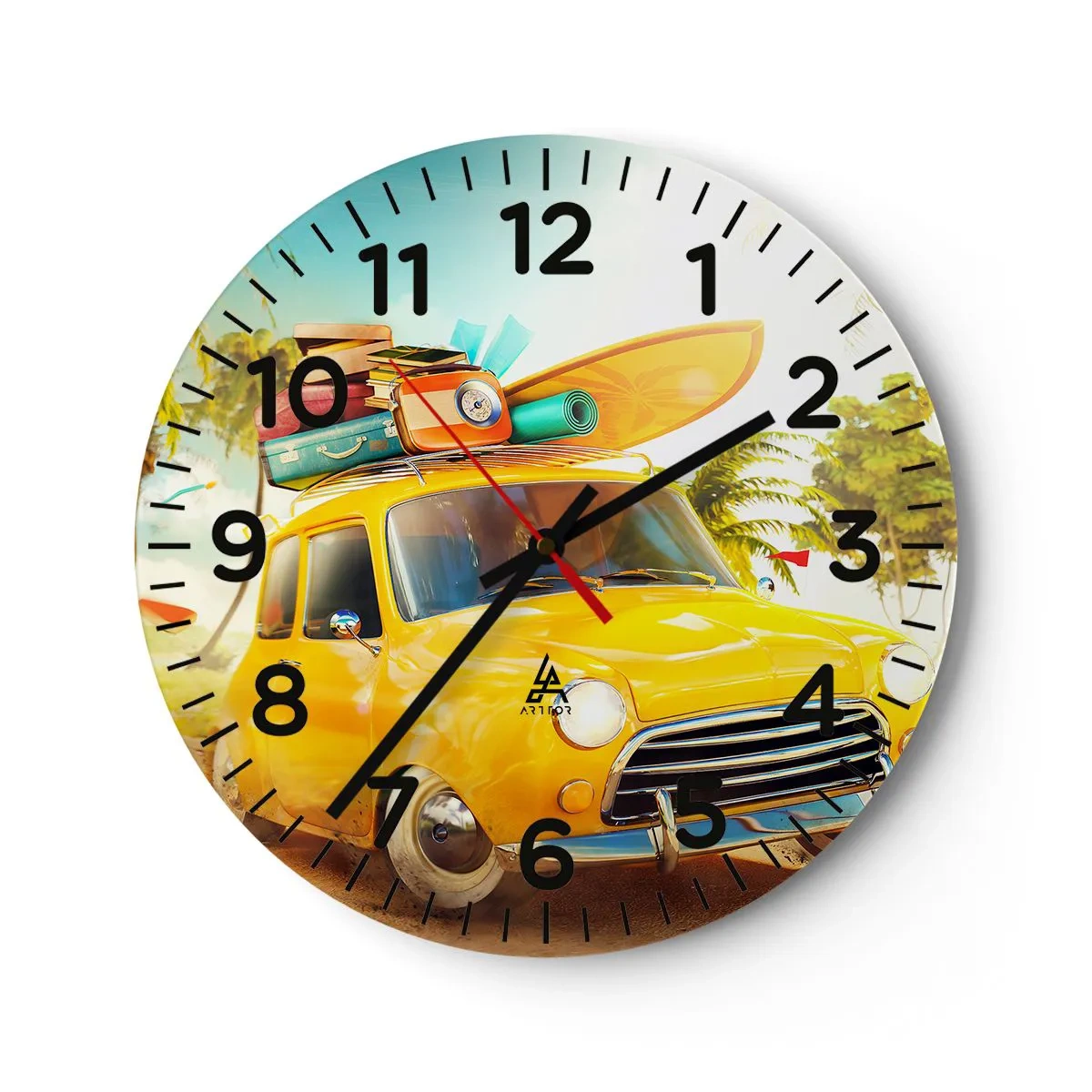 Horloge murale - Pendule murale - Un voyage pour plus d'un sourire - 40x40 cm