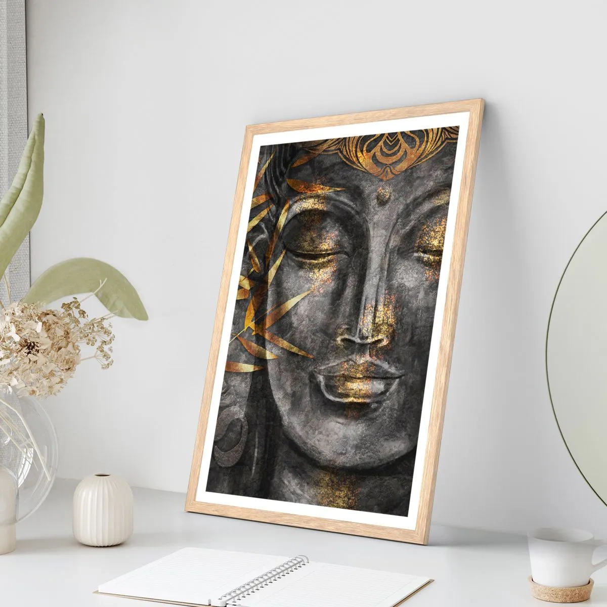 Affiche dans un chêne clair - Poster - Ressentir le calme - 61x91 cm