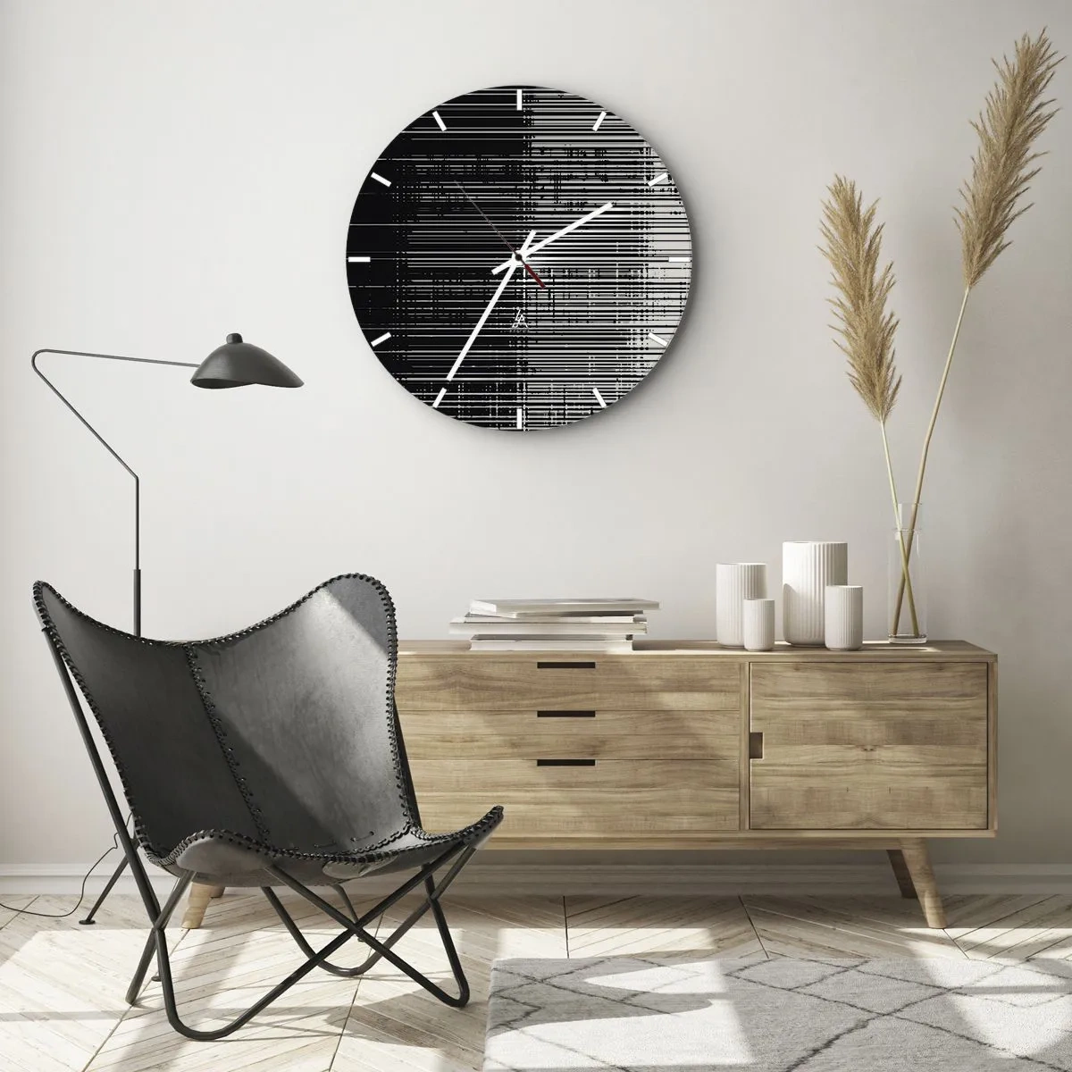 Horloge murale - Pendule murale - Ondes et vibrations - 30x30 cm