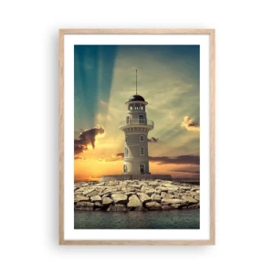 Affiche dans un chêne clair - Poster - Lumière - Bonté - Beauté - 50x70 cm