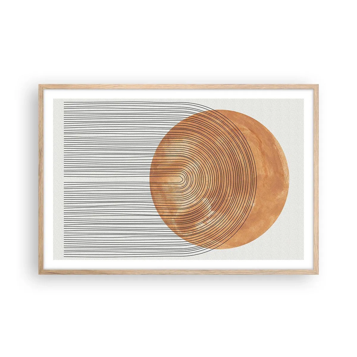 Affiche dans un chêne clair - Poster - Composition solaire - 91x61 cm