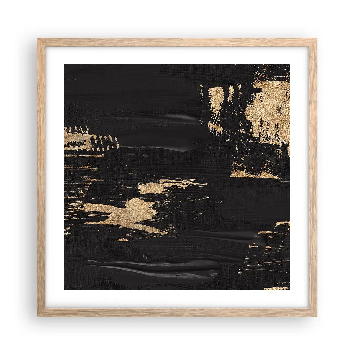 Affiche dans un chêne clair - Poster - Empreinte du toucher - 50x50 cm