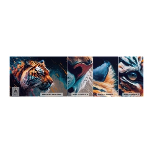 Échantillon de Papier Peint Premium Canvas - Beauté sauvage - Tigre, Coloré, Animal - 100x30 cm