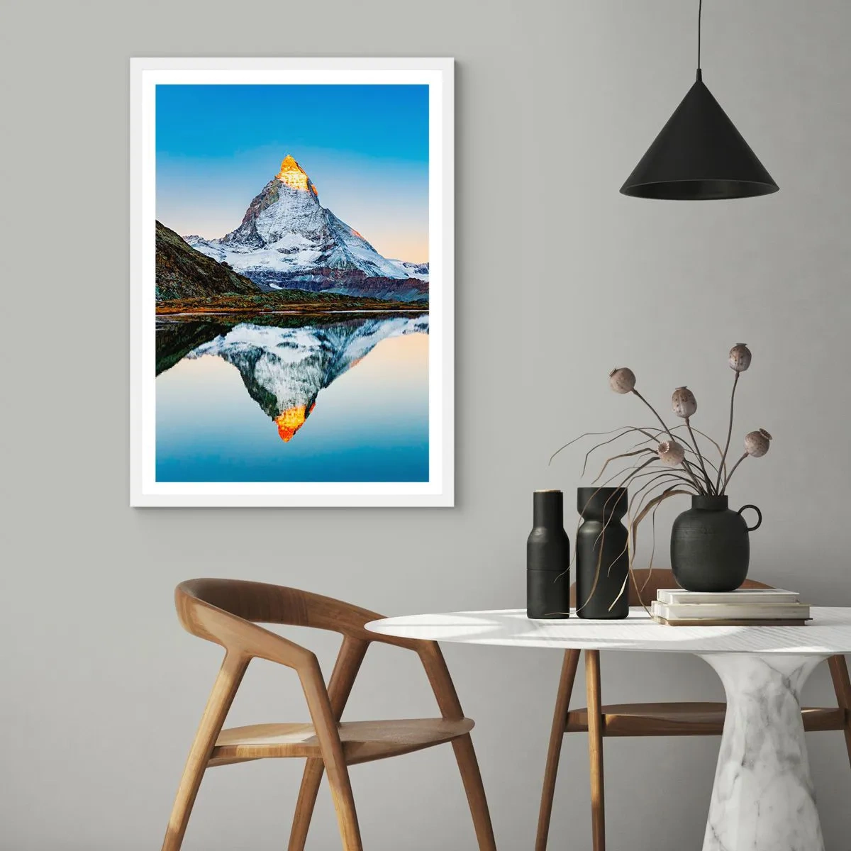 Affiche dans un cadre blanc - Poster - Deux mondes - 61x91 cm