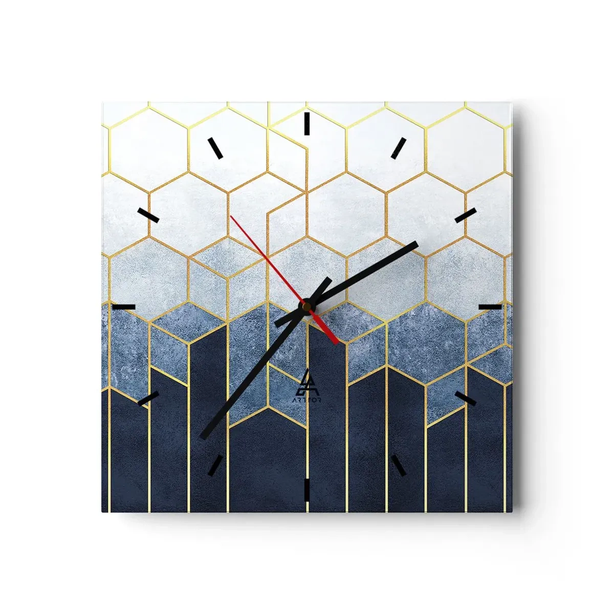 Horloge murale - Pendule murale - Composition en rythme syncopé - 40x40 cm
