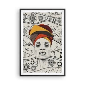 Affiche dans un cadre noir - Poster - Portrait Africain - 61x91 cm