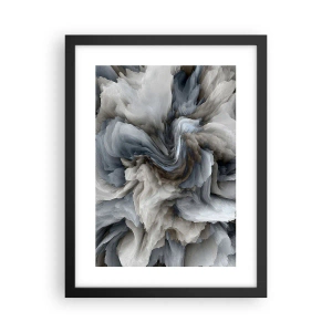 Affiche dans un cadre noir - Poster - Pierre et fleur - 30x40 cm