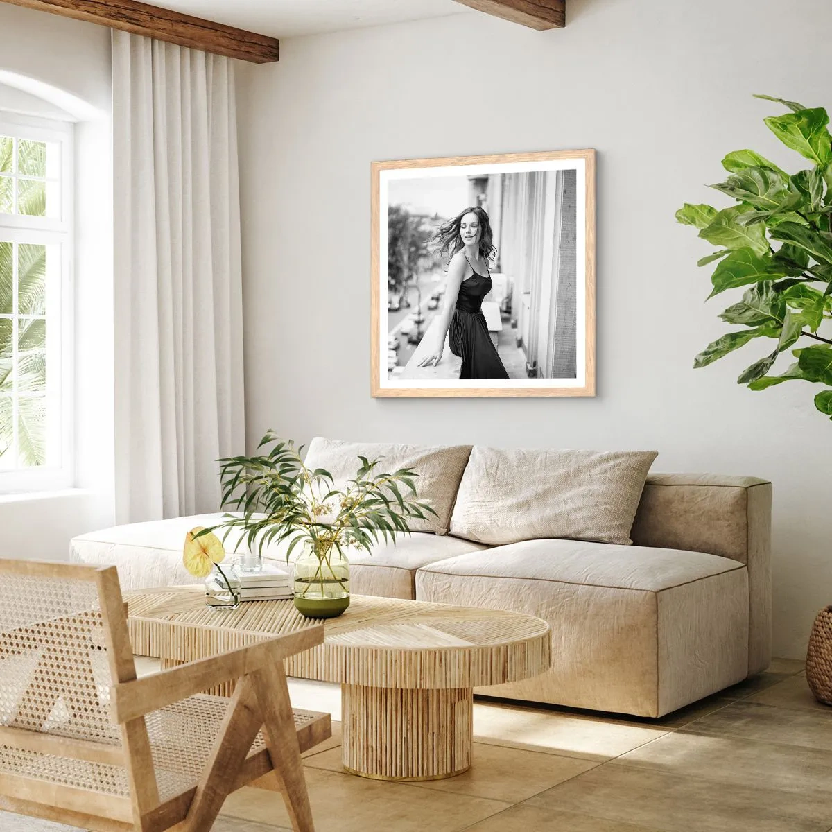 Affiche dans un chêne clair - Poster - Certainement un Parisien - 50x50 cm