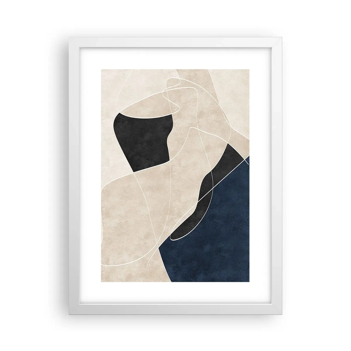 Affiche dans un cadre blanc - Poster - Composition abstraite - contraste de couleurs - 30x40 cm