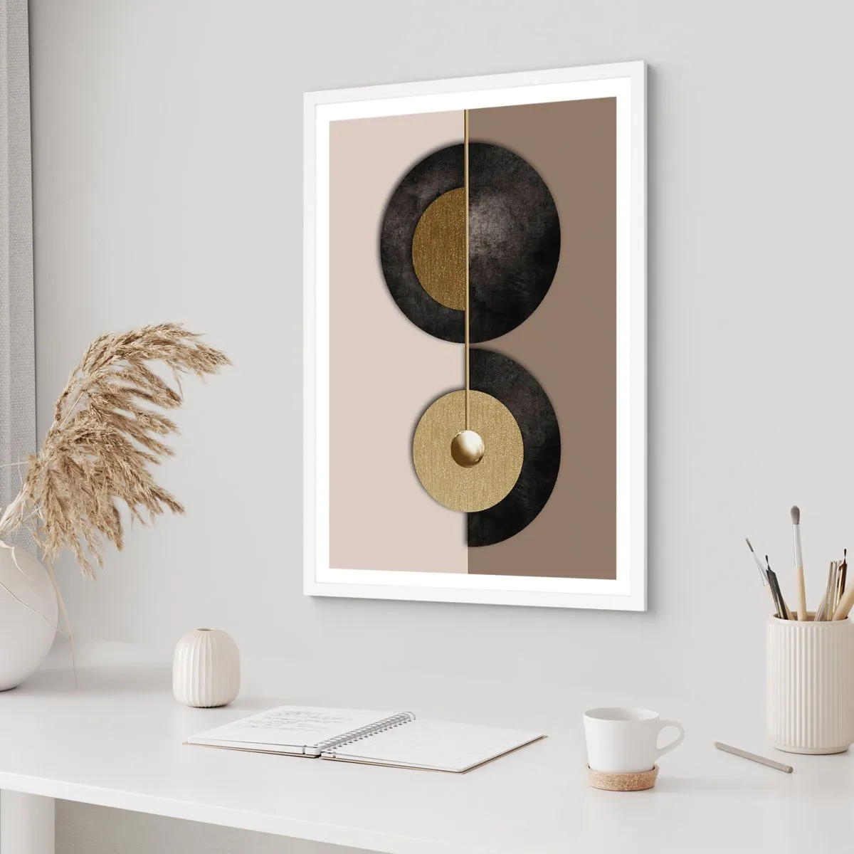 Affiche dans un cadre blanc - Poster - Variations autour du cercle - 70x100 cm