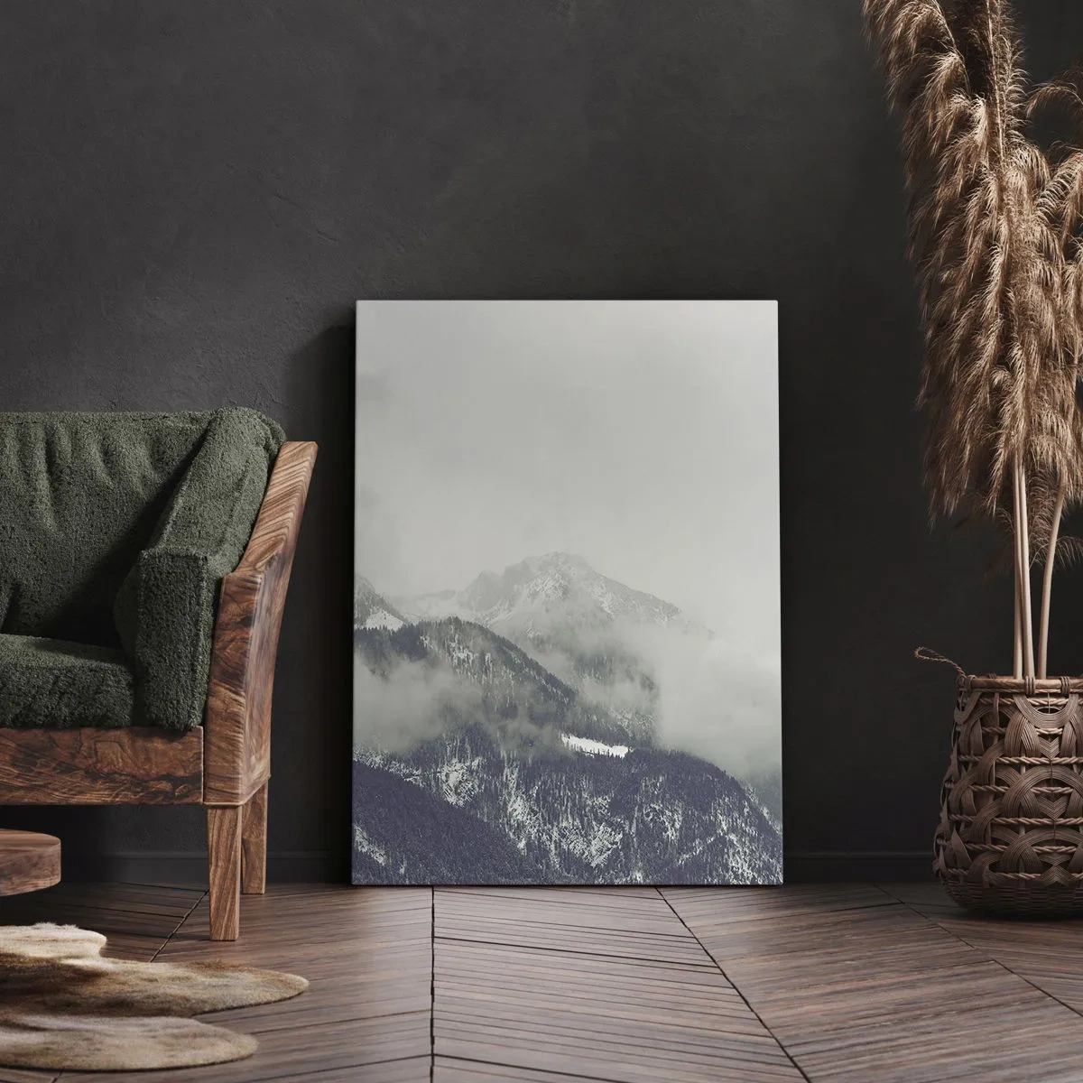 Impression sur toile - Image sur toile - Vallée brumeuse - 65x120 cm