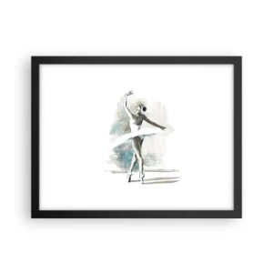 Affiche dans un cadre noir - Poster - Enchantement du cygne - 40x30 cm