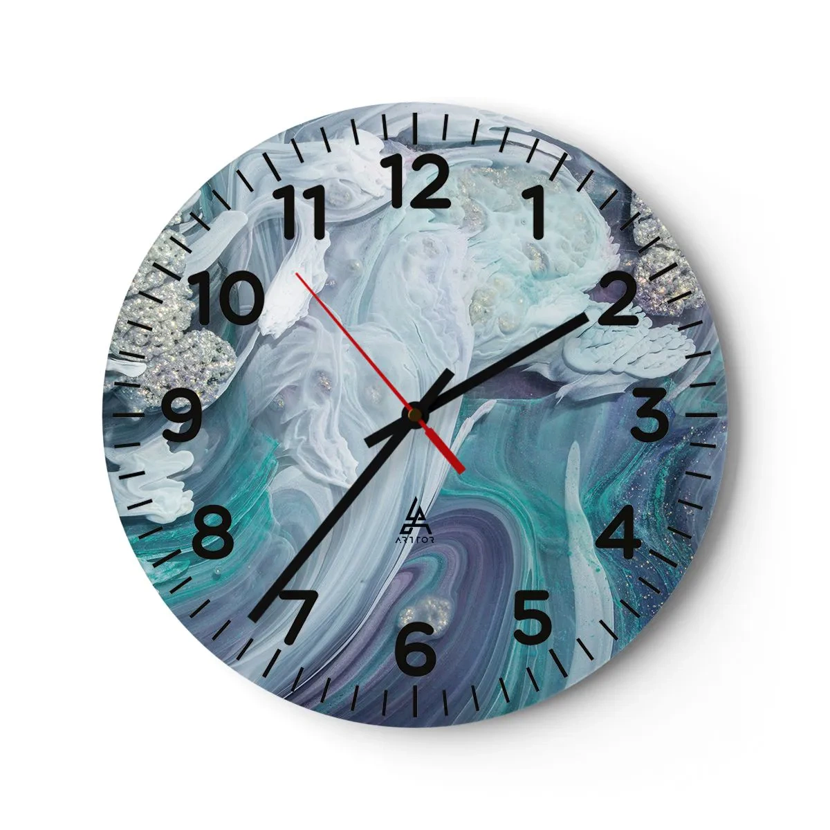 Horloge murale - Pendule murale - Courants bleus - 40x40 cm