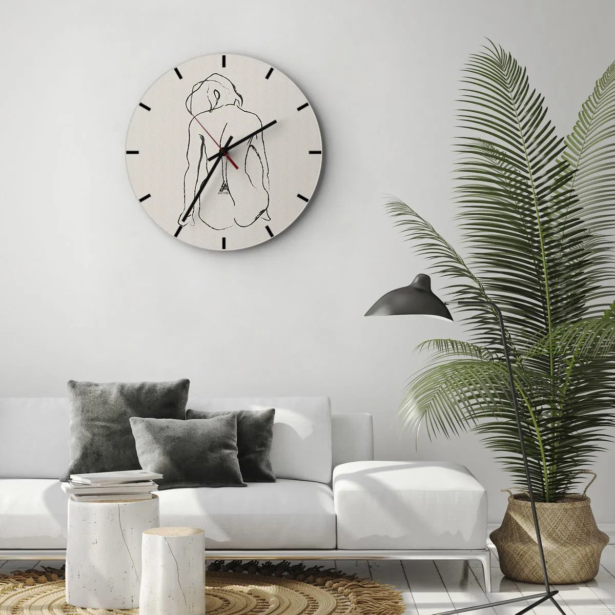 Horloge murale - Pendule murale - Femme nue - 40x40 cm