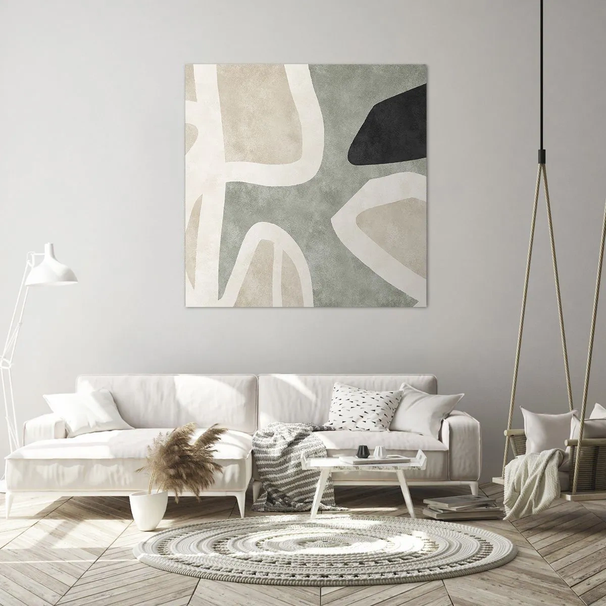 Impression sur toile - Image sur toile - Composition pour motif noir - 70x70 cm