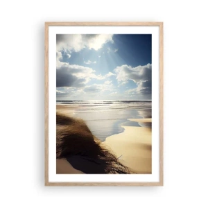 Affiche dans un chêne clair - Poster - Plage, plage sauvage - 50x70 cm