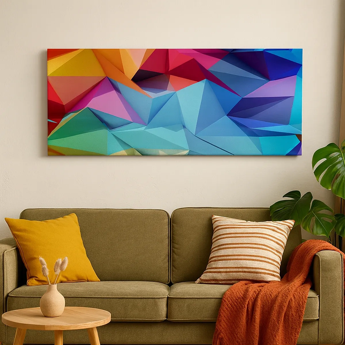 Impression sur toile - Image sur toile - Origami arc-en-ciel - 30x30 cm