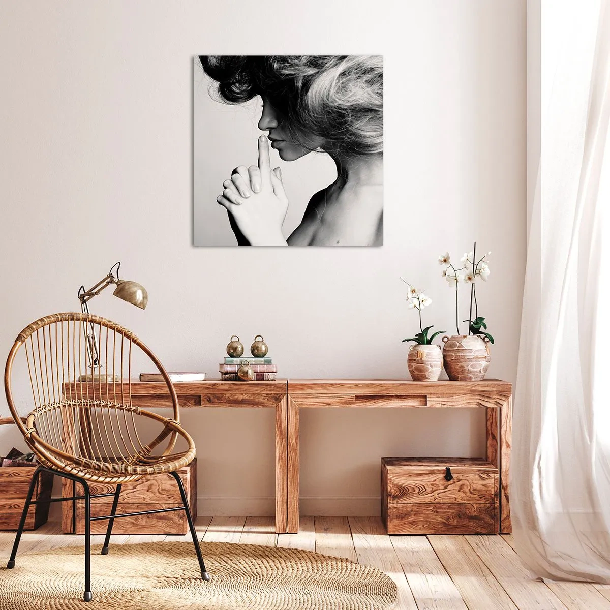 Impression sur toile - Image sur toile - A l'écoute d'elle-même - 70x70 cm