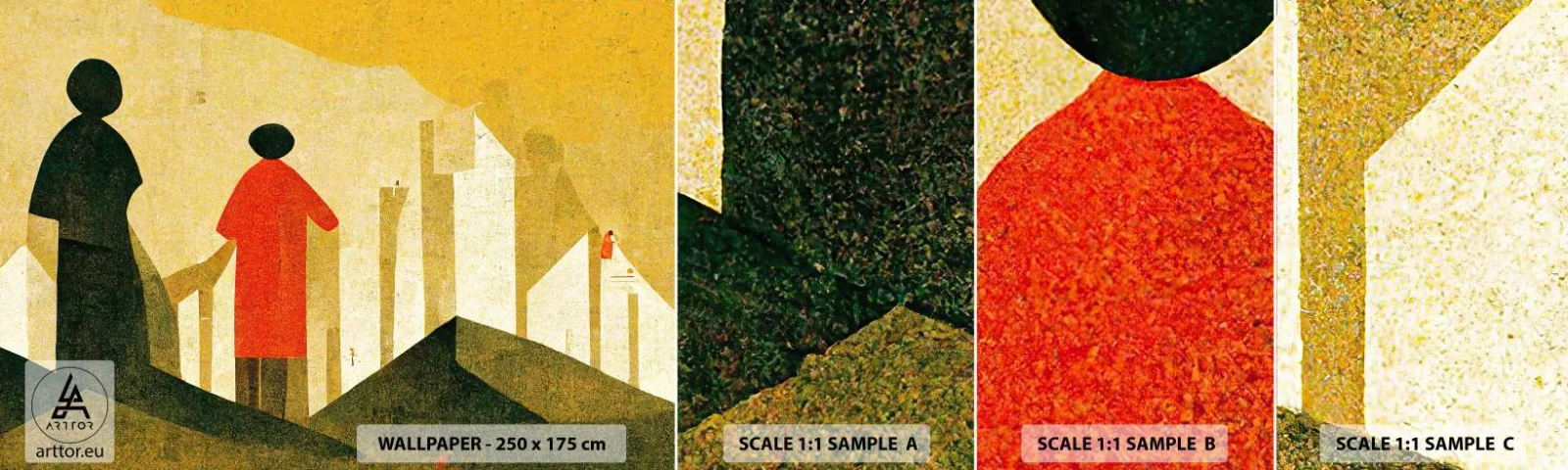 Échantillon de Papier Peint Autocollant Deluxe Sticker - La route est encore longue - Personnes, Symbolisme, Morceau - 100x30 cm