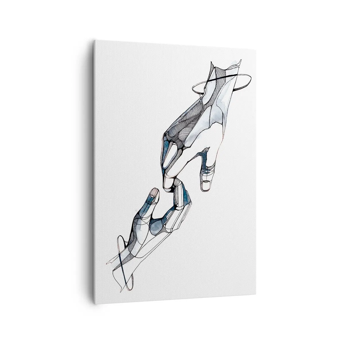 Impression sur toile - Image sur toile - Représentation artistique d'une main dans une forme minimaliste et géométrique - 70x100cm - Un bon geste - Décoration murale moderne pour le salon et la chambre ARTTOR