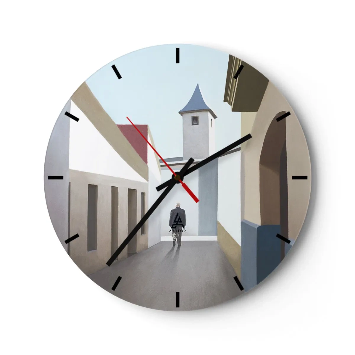 Horloge murale - Pendule murale - Une promenade ensoleillée - 40x40 cm